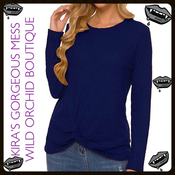 🍸🍭🍸BNWT NAVY BLUE TWIST TOP TUNIC🍸🍭🍸 - Picture 3 of 3